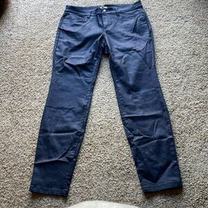 Eileen Fisher waxed denim pants organic cotton blend size 12